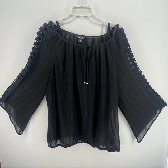 ALYX Black Women's sheer top with black cami underneath size XL - Picture 1 of 7